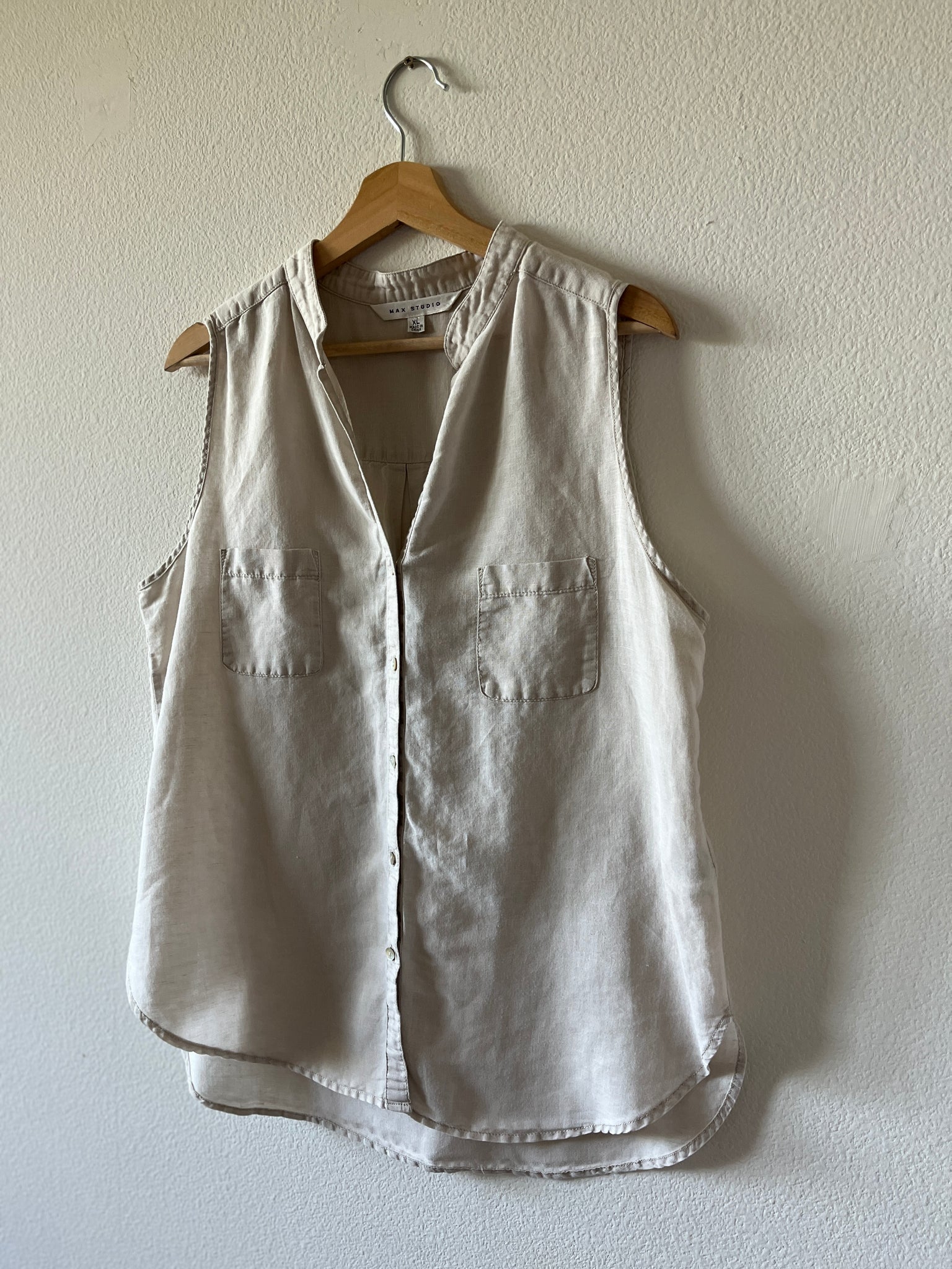 Max Studio Linen Blend Tank