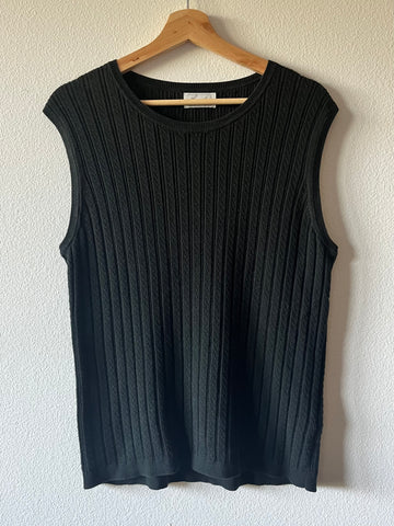 Foxcroft Black Cableknit Sweater Vest