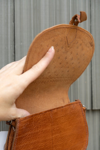 Tooled Leather Crossbody Bag