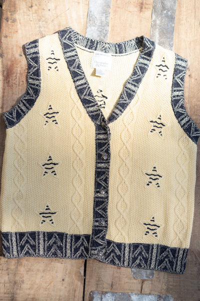 Hand Embroidered Western Knit Vest