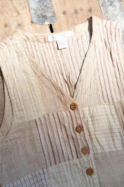 Silk Patchwork Tie Back Vest