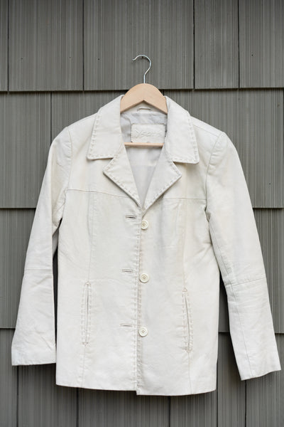 Bone Leather Blazer