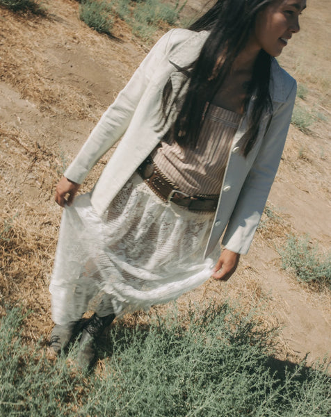 Bone Leather Blazer